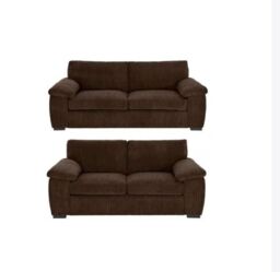 Snugg Furniture UK Limited (3+2 Seater) Amalfi Jumbo Cord 3 Seater & 2 Seater Sofa in Brown - thumbnail 1