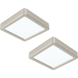 Loops 2 PACK Ceiling Light Satin Nickel 160mm Sqaure Surface Mounted 10.5W LED 4000K in Metallics - thumbnail 1