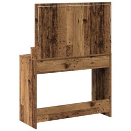 Berkfield Home Dressing Table with LED Lights - Vintage Wood - 100x41x135 cm in Brown - Size: 100 x 41 x 135 cm - thumbnail 6