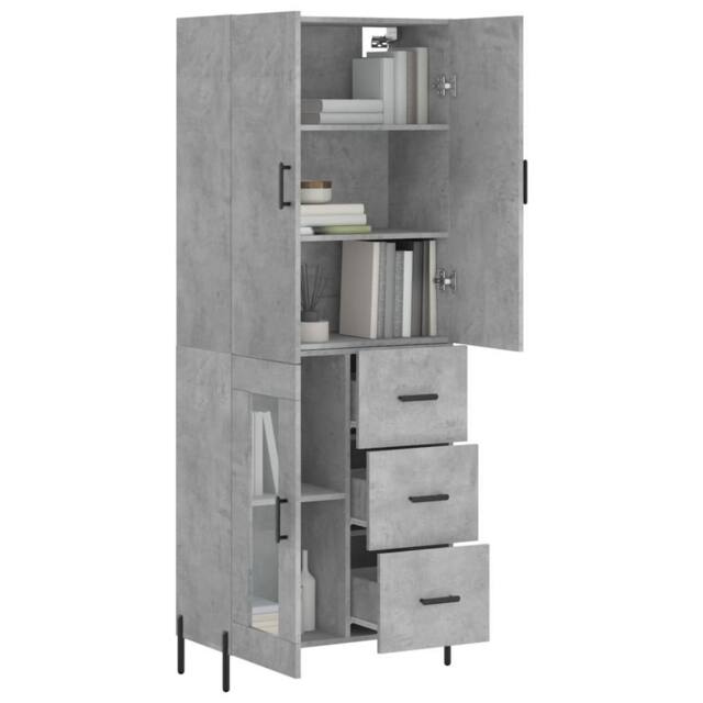 Berkfield Home Highboard Concrete Grey 69.5x34x180 cm Engineered Wood - image 1
