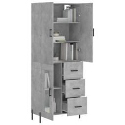 Berkfield Home Highboard Concrete Grey 69.5x34x180 cm Engineered Wood - thumbnail 1