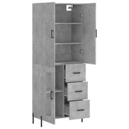 Berkfield Home Highboard Concrete Grey 69.5x34x180 cm Engineered Wood - thumbnail 4