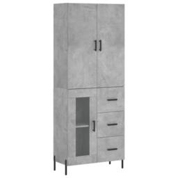 Berkfield Home Highboard Concrete Grey 69.5x34x180 cm Engineered Wood - thumbnail 3