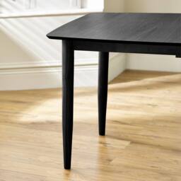 FurnitureboxUK Leif Oak Veneer Wood Extending Dining Table with 8 Tan Delta Chairs in Black - thumbnail 7