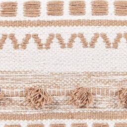 Wyld and Coco Boho Cotton Pouffe Beige 50x50x35 cm EPS Filling - Size: 50 x 50 x 35 cm - thumbnail 6