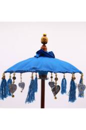 KDMD Bali Home Decor Parasol Cotton Turquoise 40cm Handcrafted in Blue - thumbnail 3