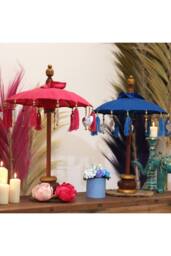 KDMD Bali Home Decor Parasol Cotton Turquoise 40cm Handcrafted in Blue - thumbnail 7