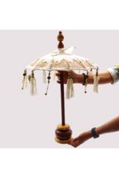 KDMD Bali Home Decor Parasol Cotton Turquoise 40cm Handcrafted in Blue - thumbnail 8
