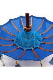 KDMD Bali Home Decor Parasol Cotton Turquoise 40cm Handcrafted in Blue - thumbnail 2