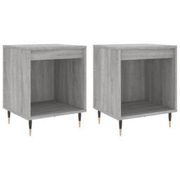 Berkfield Home Modern Bedside Cabinets 2 pcs Grey Sonoma 40x35x50 cm Engineered Wood - Size: 40 x 35 x 50 cm - thumbnail 3