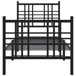 Berkfield Home Metal Bed Frame without Mattress with Footboard Black 80x200cm - Size: 80x200 cm - thumbnail 4