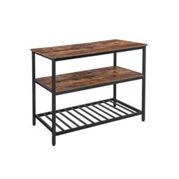 Pirlo Plush Industrial 3 Tier Kitchen Storage Island with Shelves Rustic in Brown - thumbnail 5