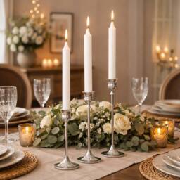 Marco Paul 3 Pack Silver Taper Candle Holder - Size: 500g - thumbnail 8