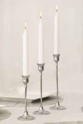 Marco Paul 3 Pack Silver Taper Candle Holder - Size: 500g - thumbnail 1