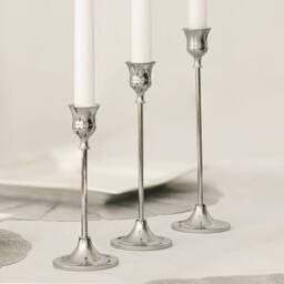 Marco Paul 3 Pack Silver Taper Candle Holder - Size: 500g - thumbnail 2