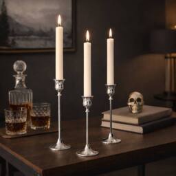 Marco Paul 3 Pack Silver Taper Candle Holder - Size: 500g - thumbnail 7