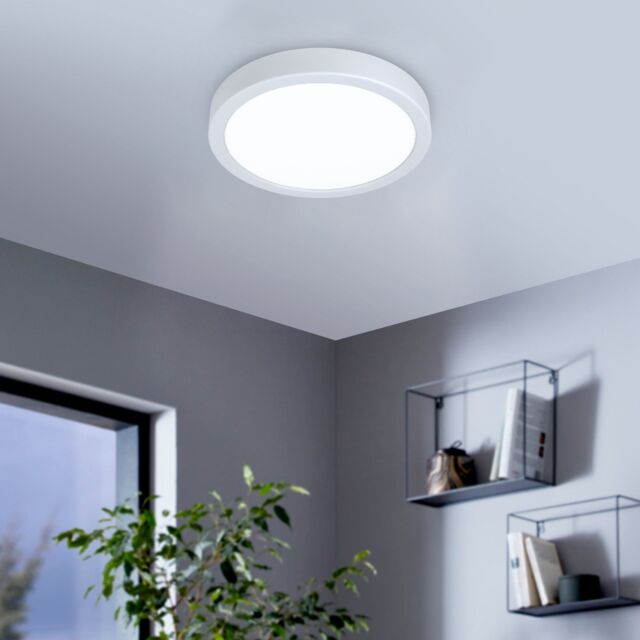 Eglo Fueva 6 Ultra-Slim Surface-Mounted White Round LED Light WBS - image 1