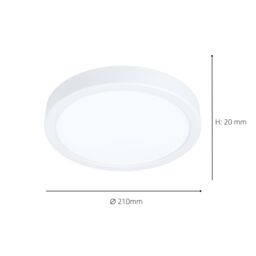 Eglo Fueva 6 Ultra-Slim Surface-Mounted White Round LED Light WBS - thumbnail 4