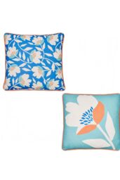 Fusion 'Luna' Outdoor Water & UV Resistant Garden Filled Bench Cushion in Duck Egg Blue - Size: 43 cm x 43 cm - thumbnail 4