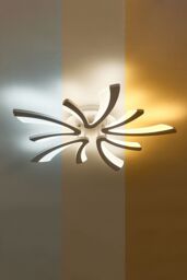 Living and Home Modern Artistic Flower-Shaped White LED Flush Mount Ceiling Light - thumbnail 3