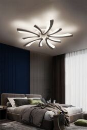 Living and Home Modern Artistic Flower-Shaped White LED Flush Mount Ceiling Light - thumbnail 6