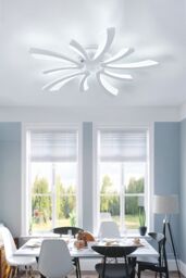 Living and Home Modern Artistic Flower-Shaped White LED Flush Mount Ceiling Light - thumbnail 2