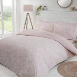Smart Living Luxury Polycotton Paisley Floral Duvet Cover With Pillowcases in Pink - Size: Super King - thumbnail 1