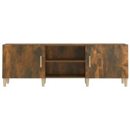 Berkfield Home TV Cabinet Smoked Oak 150x30x50 cm Engineered Wood in Brown - Size: 150 x 30 x 50 cm - thumbnail 6