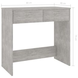 Berkfield Home Desk Concrete Grey 80x40x75 cm Engineered Wood - Size: 80 x 40 x 75 cm - thumbnail 6