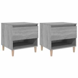 Berkfield Home Bedside Tables 2 pcs Grey Sonoma 50x46x50 Engineered Wood - thumbnail 1