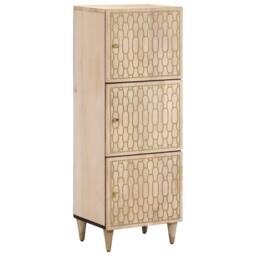 Berkfield Home Highboard 40x33x110 cm Solid Wood Mango in Brown - Size: 40 x 33 x 110 cm - thumbnail 2