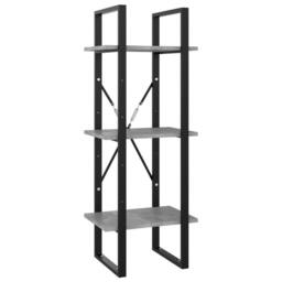 Berkfield Home 3-Tier Book Cabinet Concrete Grey 40x30x105 cm Engineered Wood - Size: 40 x 30 x 105 cm - thumbnail 1