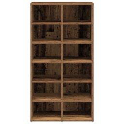 Berkfield Home Shoe Rack Old Wood 54x34x100.5 cm Engineered Wood in Brown - thumbnail 4