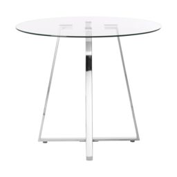 Orsina Contemporary Design Round Dining Table, Minimalist Appeal Dining Table For Dining Room, Durable Dining Table in Silver