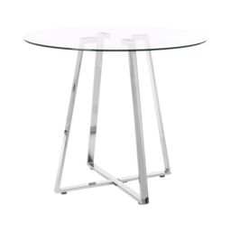 Orsina Contemporary Design Round Dining Table, Minimalist Appeal Dining Table For Dining Room, Durable Dining Table in Silver - thumbnail 2