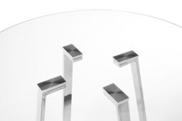 Orsina Contemporary Design Round Dining Table, Minimalist Appeal Dining Table For Dining Room, Durable Dining Table in Silver - thumbnail 4