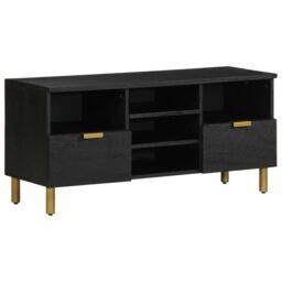 Berkfield Home TV Cabinet Black 100x33x46 cm Engineered Wood - Size: 100 x 33 x 46 cm