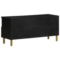 Berkfield Home TV Cabinet Black 100x33x46 cm Engineered Wood - Size: 100 x 33 x 46 cm - thumbnail 5