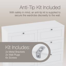 Home Discount Vida Designs Altino 6 Drawer Wide Chest of Drawers Bedroom Furniture in White - thumbnail 8