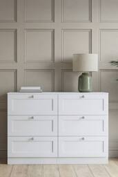 Home Discount Vida Designs Altino 6 Drawer Wide Chest of Drawers Bedroom Furniture in White - thumbnail 5
