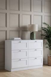 Home Discount Vida Designs Altino 6 Drawer Wide Chest of Drawers Bedroom Furniture in White - thumbnail 1