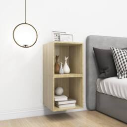 Berkfield Home Wall Cabinets 2 pcs Sonoma Oak 37x37x37 cm Engineered Wood in Light Oak - Size: 37 x 37 x 37 cm - thumbnail 5