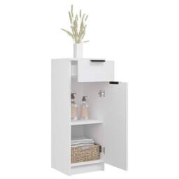 Berkfield Home Classic Bathroom Cabinet White 32x34x90 cm Engineered Wood - Size: 32 x 34 x 90 cm - thumbnail 5