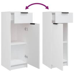 Berkfield Home Classic Bathroom Cabinet White 32x34x90 cm Engineered Wood - Size: 32 x 34 x 90 cm - thumbnail 9