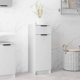 Berkfield Home Classic Bathroom Cabinet White 32x34x90 cm Engineered Wood - Size: 32 x 34 x 90 cm - thumbnail 2