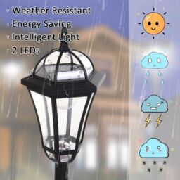 OUTSUNNY 2PCS Solar Torch LED Lights Post Lamp Outdoor Garden Decoration Auto On/Off in Black - thumbnail 7