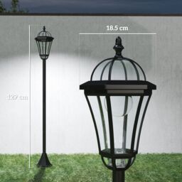 OUTSUNNY 2PCS Solar Torch LED Lights Post Lamp Outdoor Garden Decoration Auto On/Off in Black - thumbnail 3