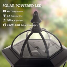 OUTSUNNY 2PCS Solar Torch LED Lights Post Lamp Outdoor Garden Decoration Auto On/Off in Black - thumbnail 4