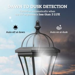 OUTSUNNY 2PCS Solar Torch LED Lights Post Lamp Outdoor Garden Decoration Auto On/Off in Black - thumbnail 6