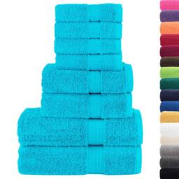 Berkfield Home Soft 8 Piece Premium Towel Set SOLUND Turquoise 600 gsm - thumbnail 3